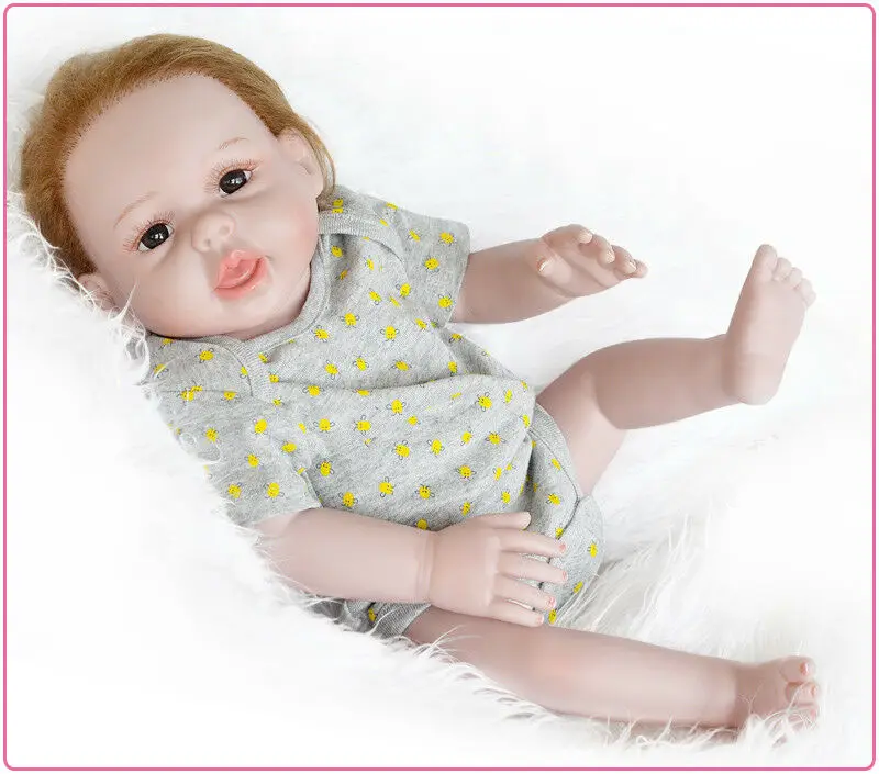 

50CM Reborn Baby Blue Brown Eyes Boy Toy Soft Vinyl Silicone Dolls Handmade Gift Dolls for Girls Baby Dolls Toys for Girls