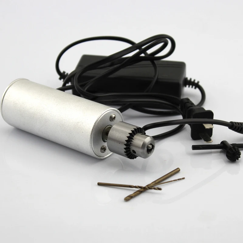 12V 2A Алюминий чехол 550 двигатель с Мощность питания для большой крутящий момент электродрели DIY ручной работы, модель из дерева инструмент