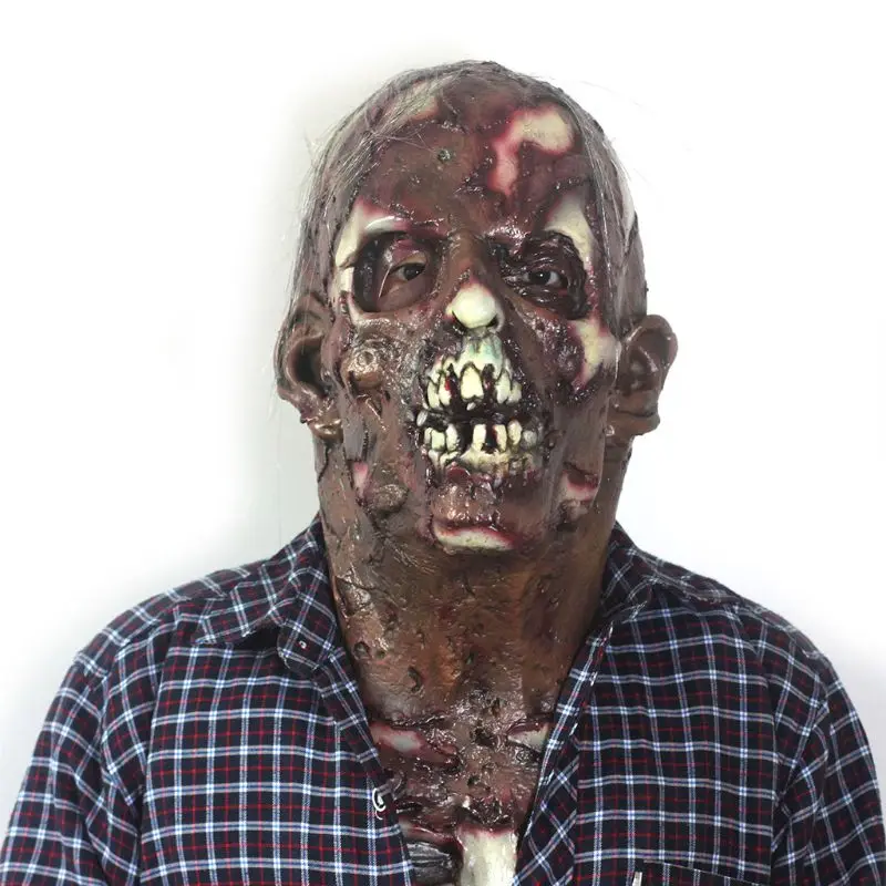 2 Halloween Horror Mask Zombie Masks Cosplay Party Bloody Disgusting Rot Face - Цвет: 2