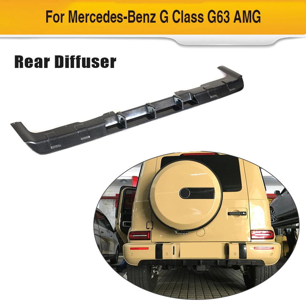 

Car Rear Bumper Diffuser Lip Spoiler For Mercedes-Benz G Class W463 G63 AMG 2019 Car Spoiler Diffuser Carbon Fiber