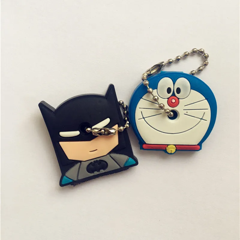 Silicone Keychain Key Caps Covers Keychain Case Cover 2Pcs/set Cartoon Multi Color Silicone Soft Key Locks Keys Cap Key Covers Topper Keyring Case Home Keyring Accessories