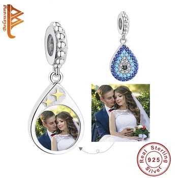 

Unique Design Blue Glittering CZ Crystal Lucky Eye Charm Beads for Women Wedding Party Custom Photo Personalized Jewelry Gift