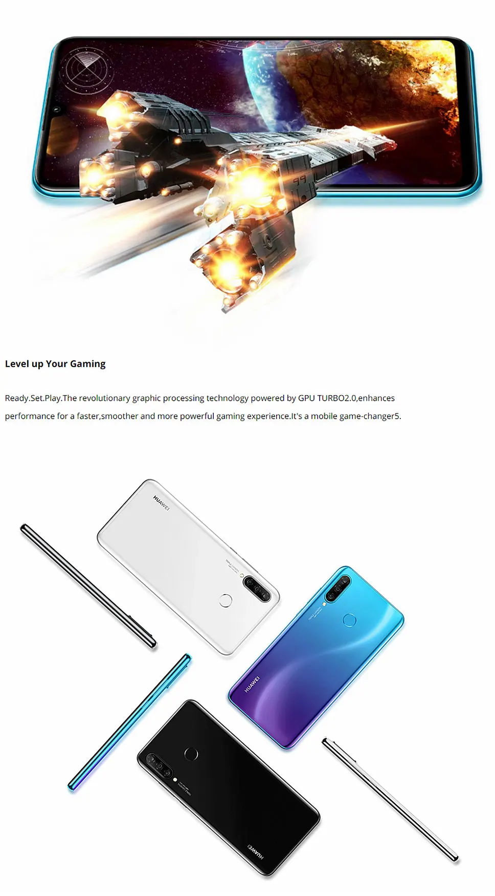 Original Global Version Huawei P30 Lite 4GB 128GB Mobile Phone 6.15 inch Smartphone 32MP 4*Cameras With Google Pay Android 9.0