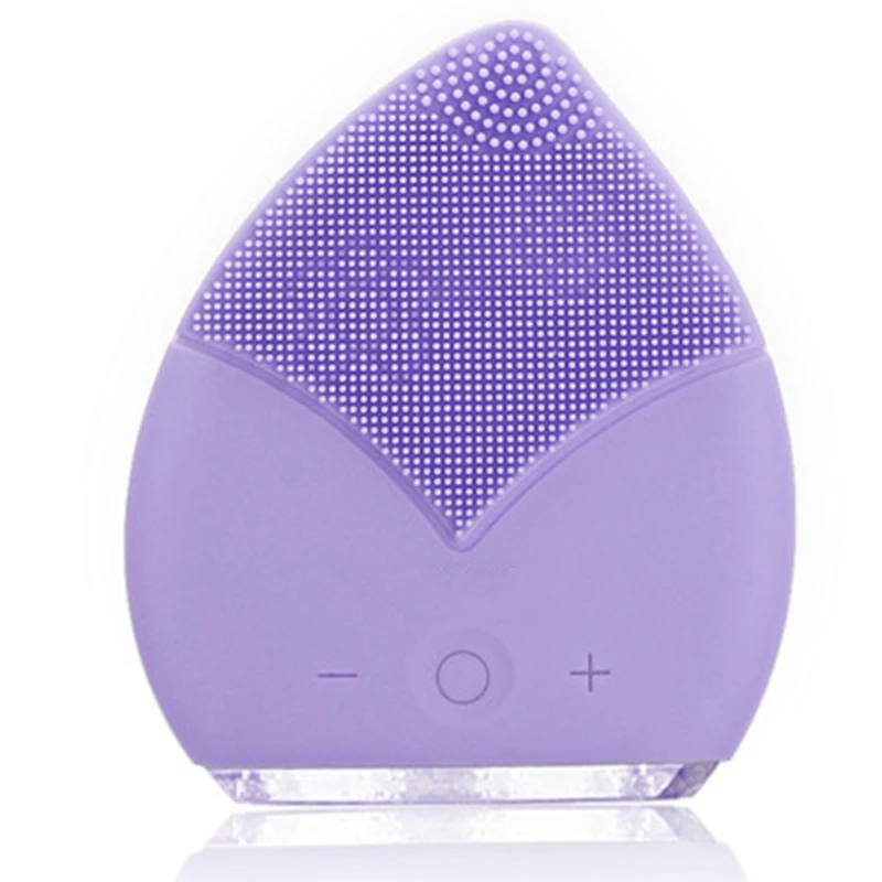 Purple Electric Silicone Facial Cleansing Brush Face Brush Cleanser Electric Waterproof Ultrasonic Massage Skin Deep Cleaning De