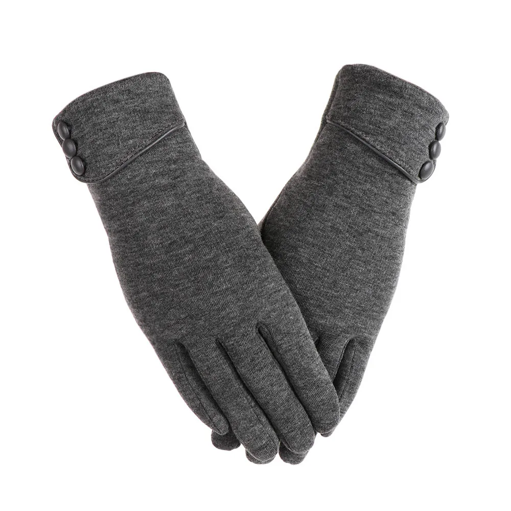 2-Grey 1 пара, Новые блестящие стразы, перчатки для сенсорного экрана, женские перчатки из искусственного меха, зимние Утепленные ветрозащитные кашемировые перчатки плюс бархат - Color: 2-Grey