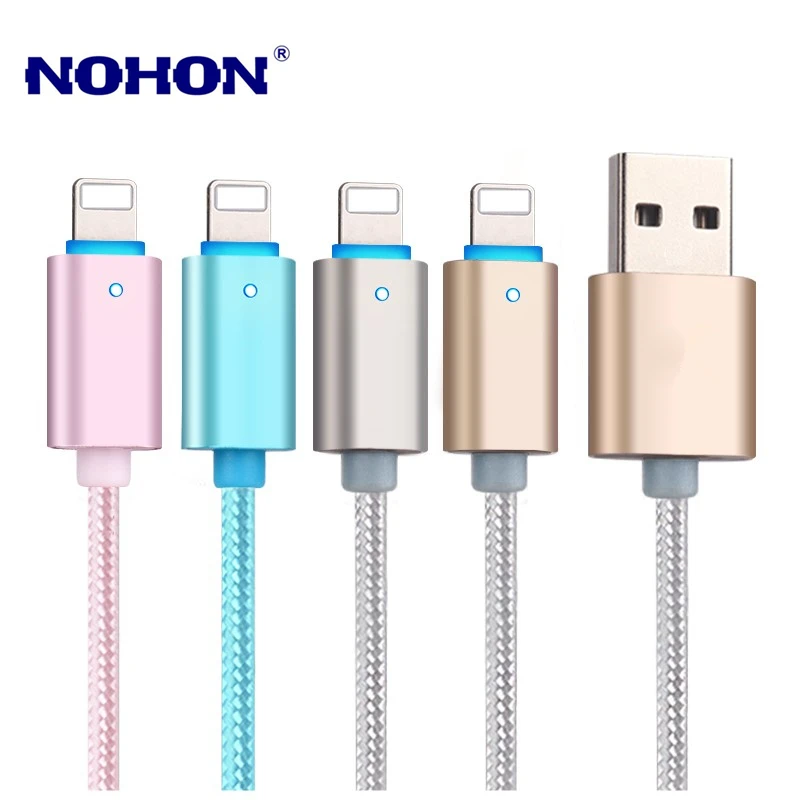 NOHON 1 5 м умный светодиодный USB кабель для зарядки данных iPhone X XR XS 11 Pro Max 6 6S 7 8 Plus SE 5S