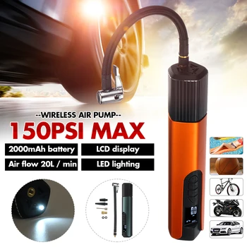 

LED Light Car Inflator Pump 150psi LCD Digital Electric Tyre Pressure Gauge Bike Tire Inflatable Air Compressor USB Car Charger
