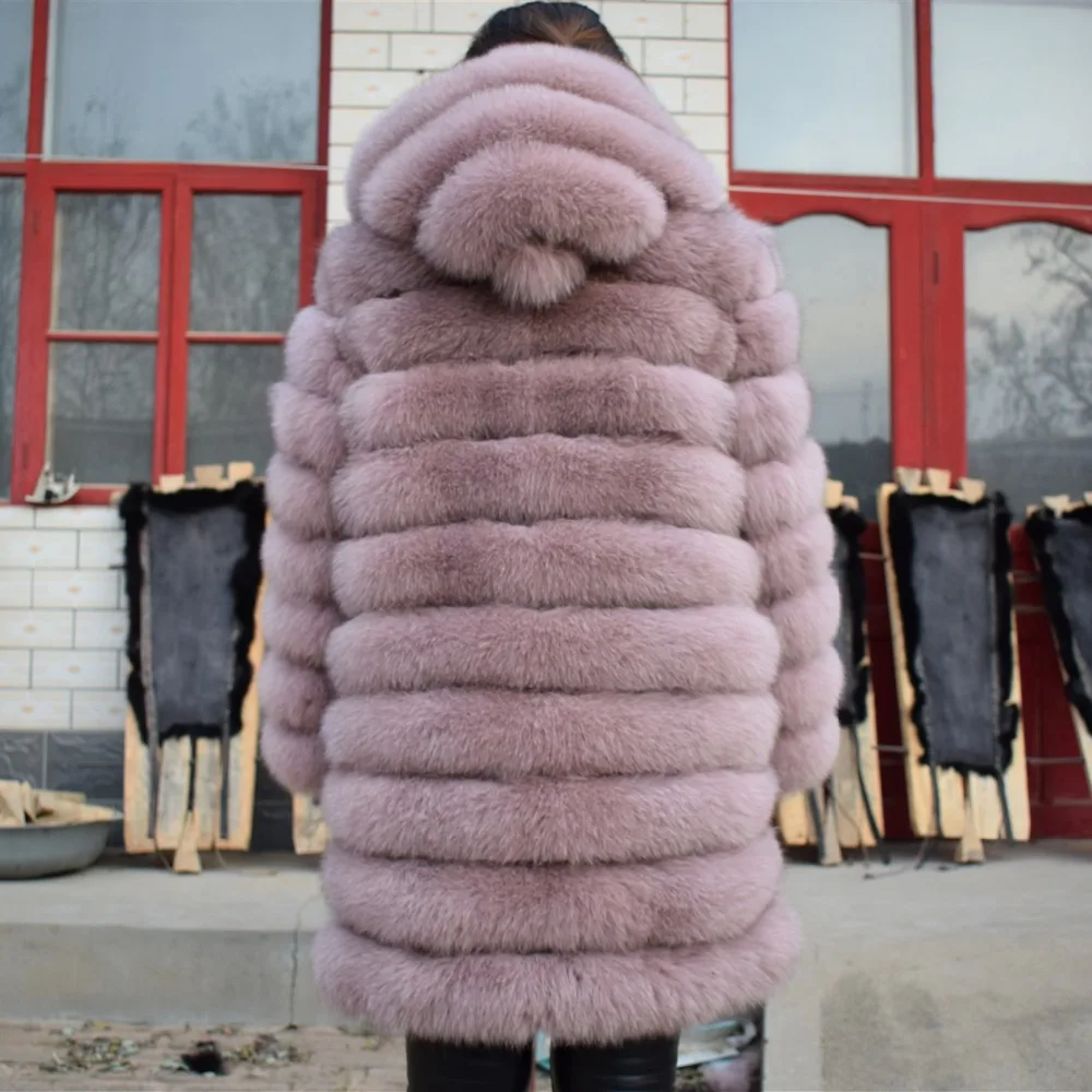 Стиль, натуральное меховое пальто, мех, натуральный мех, куртка для женщин, зимняя, теплая, кожа, Лисий мех, пальто, высокое качество, меховой жилет