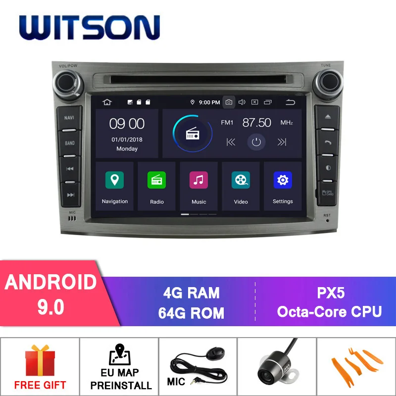 WITSON Android 9,0 Восьмиядерный PX5 автомобильный dvd-плеер для SUBARU OUTBACK LEGACY 2008-2013 ips 4 Гб ram 64 Гб rom Автомобильный gps навигатор