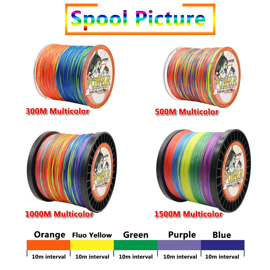 Super Power Braided Fishing Wire 9 Strands 300M 500M 1000M 1500M Superbraid Thread Multicolor Fish Line Lake Sea Fishing