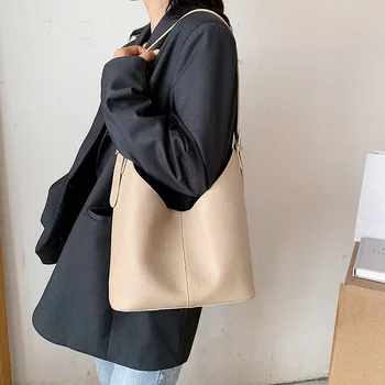

Fashion Women Shoulder Bag Soft Leather Tote Handbag Versatile Female Composite Bags Lady Shopping Bag Casual Travel Purse