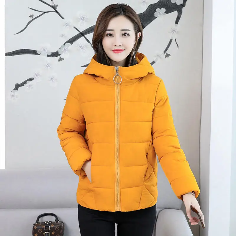 yellow parkas Plus Size 6XL Short Winter Jacket Women Parkas Mujer Hooded Cotton Padded Women Jackets Ladies Coats Warm Parka Femme C5906 - Цвет: yellow parkas