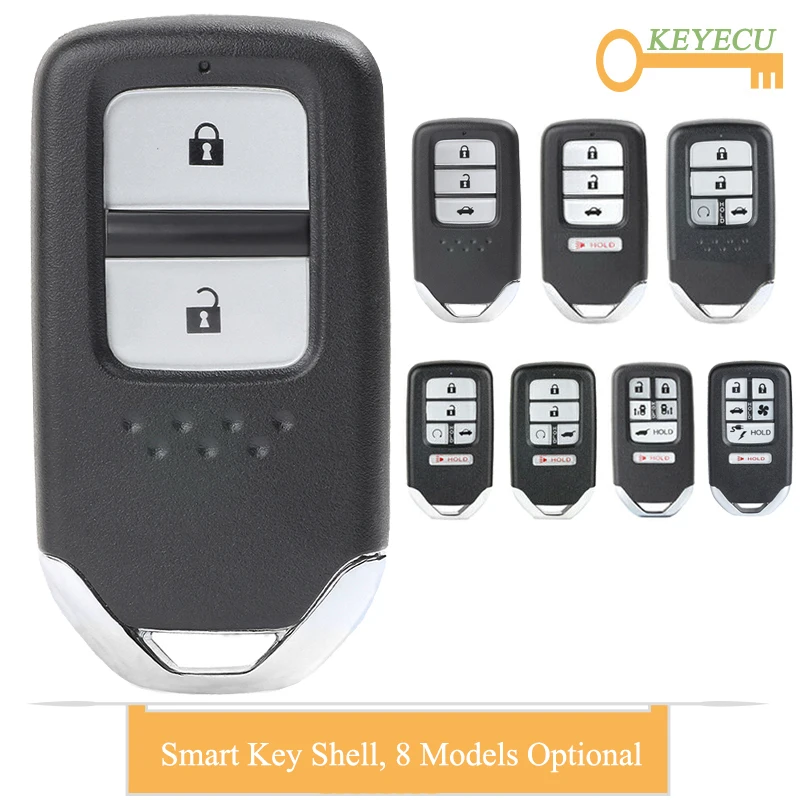 KEYECU Smart Prox чехол для дистанционного ключа от машины оболочка для Honda ясность Accord XRV CRV FIT Civic Pilot, FOB 2 3 4 5 6 кнопок с лезвием