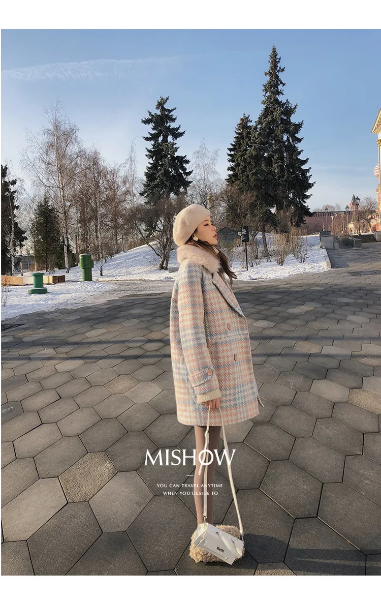 YUANMING Женское пальто Верхняя одежда зимняя одежда Модное теплое шерстяное женское элегантное двубортное шерстяное пальто