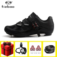 Tiebao/Обувь для шоссейного велоспорта; Мужская обувь для езды на велосипеде; комплект с педалью; спортивная обувь для велоспорта; женские кроссовки с самоблокирующимся замком; дышащая Спортивная обувь для велосипеда
