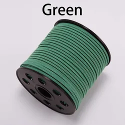 Luxurious Flat Faux Suede Braided Cord for Crafting and Jewelry Making (Green)
