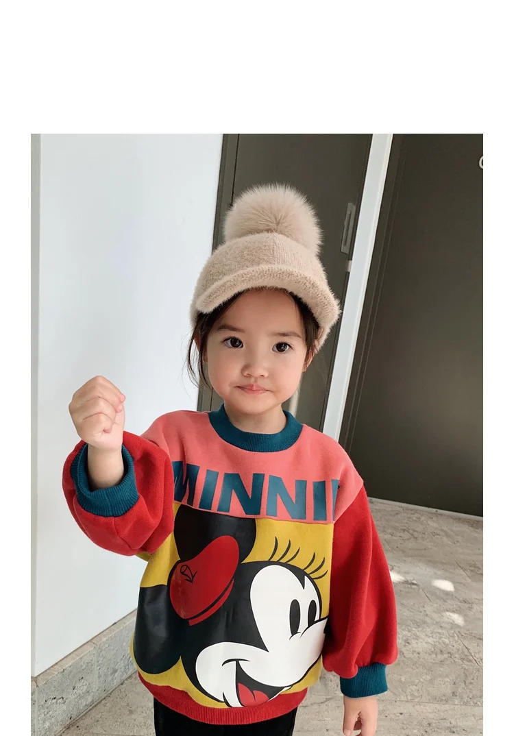 Anlencool/Модное детское пальто коллекция года, свитер с рисунком Микки для родителей и детей, бархатный свитер для девочек