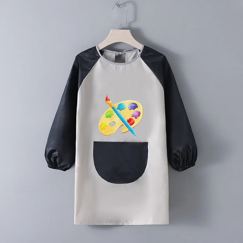 New Arrivals Long Sleeved Gown Cartoon Print Children's Bib Waterproof Kids Boys Girls Art Craft Painting Drawing Apron Custom accessoriesbaby easter  Baby Accessories