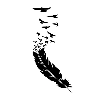 

Car Sticker and Decal Feather Turn Into Bird Car Door Bumper Body Vinyl Decoration Accessories Car Sticker,ZWW0494,20cm*9.4cm