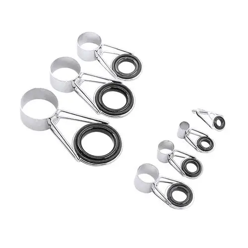 

7Pcs/Set Mixed Size Fish Pole Repair Kit Line Rings Eyes Fishing Rod Guide Set