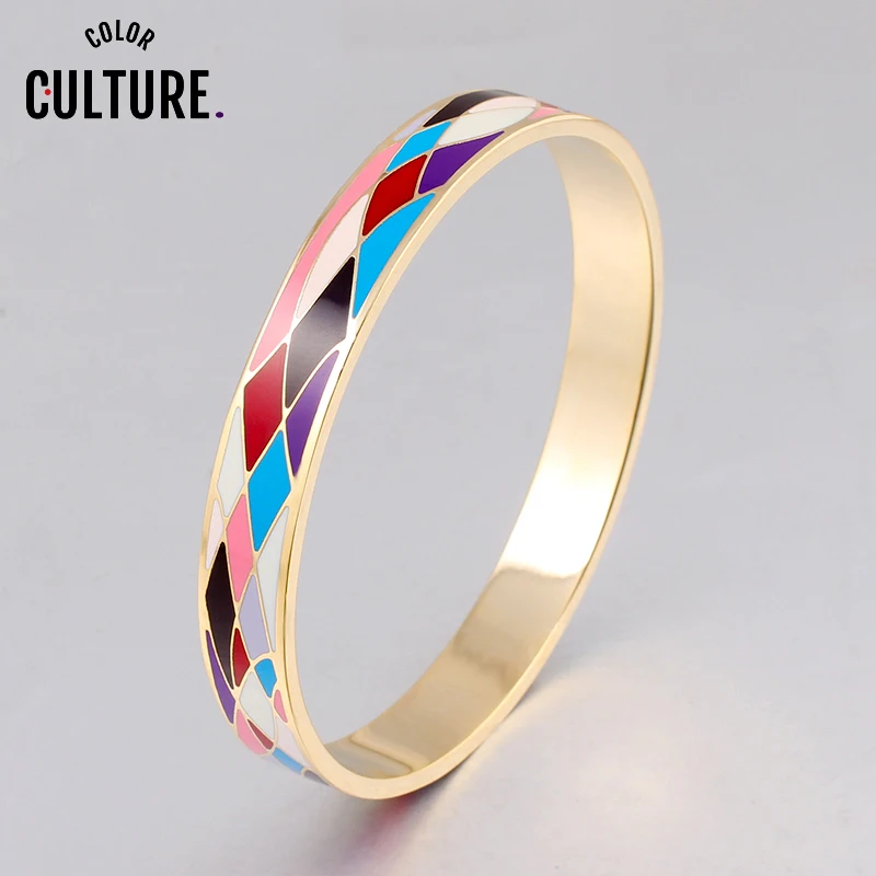 

New Design Personalized Fashion Pink bangles Enamel Bangles for Women Steel Bangle Delicate jewelry