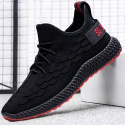 New Autumn And Winter Fly Woven Men Shoes Breathable Light Recreational Sports Men Running Shoes Men Vulcanized Shoes