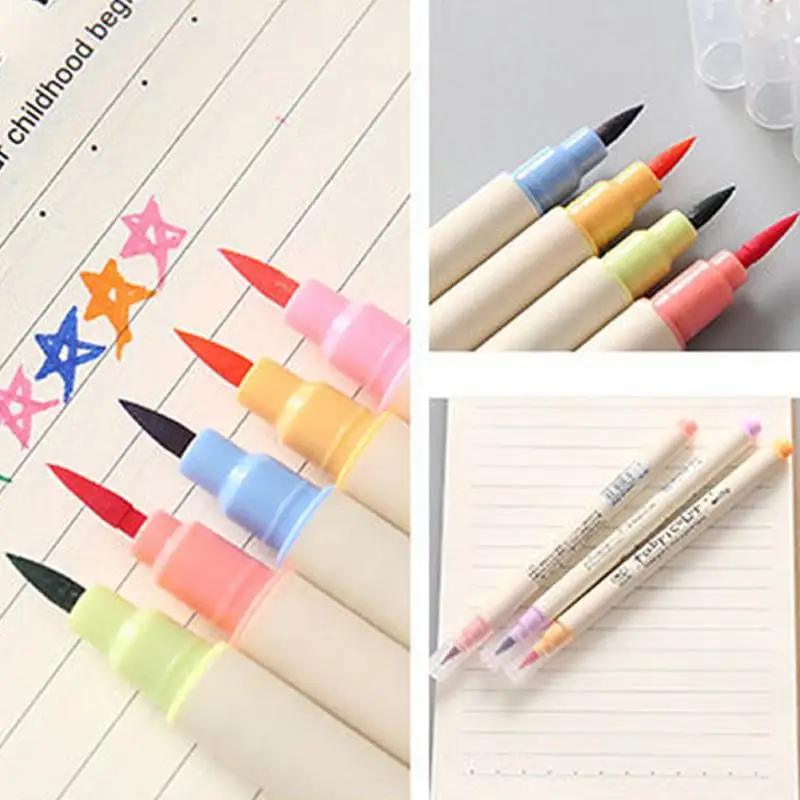 Цветные ручки для письма 10 шт. канцелярские мягкие цветные ручки набор ручек для рисования Китай каллиграфия Рисование Искусство школьные принадлежности