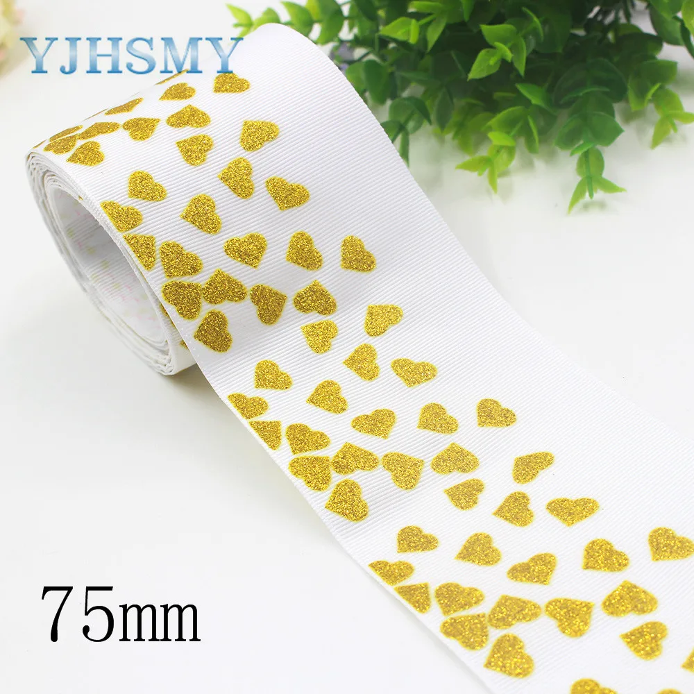 I-191107-2491 YJHSMY I-191107-2468, 75 мм, 2 ярдов Красочные мультфильм горячие Золотые горячие серебряные ленты термотрансферные корсажные Свадебные украшения - Цвет: I-191107-2491