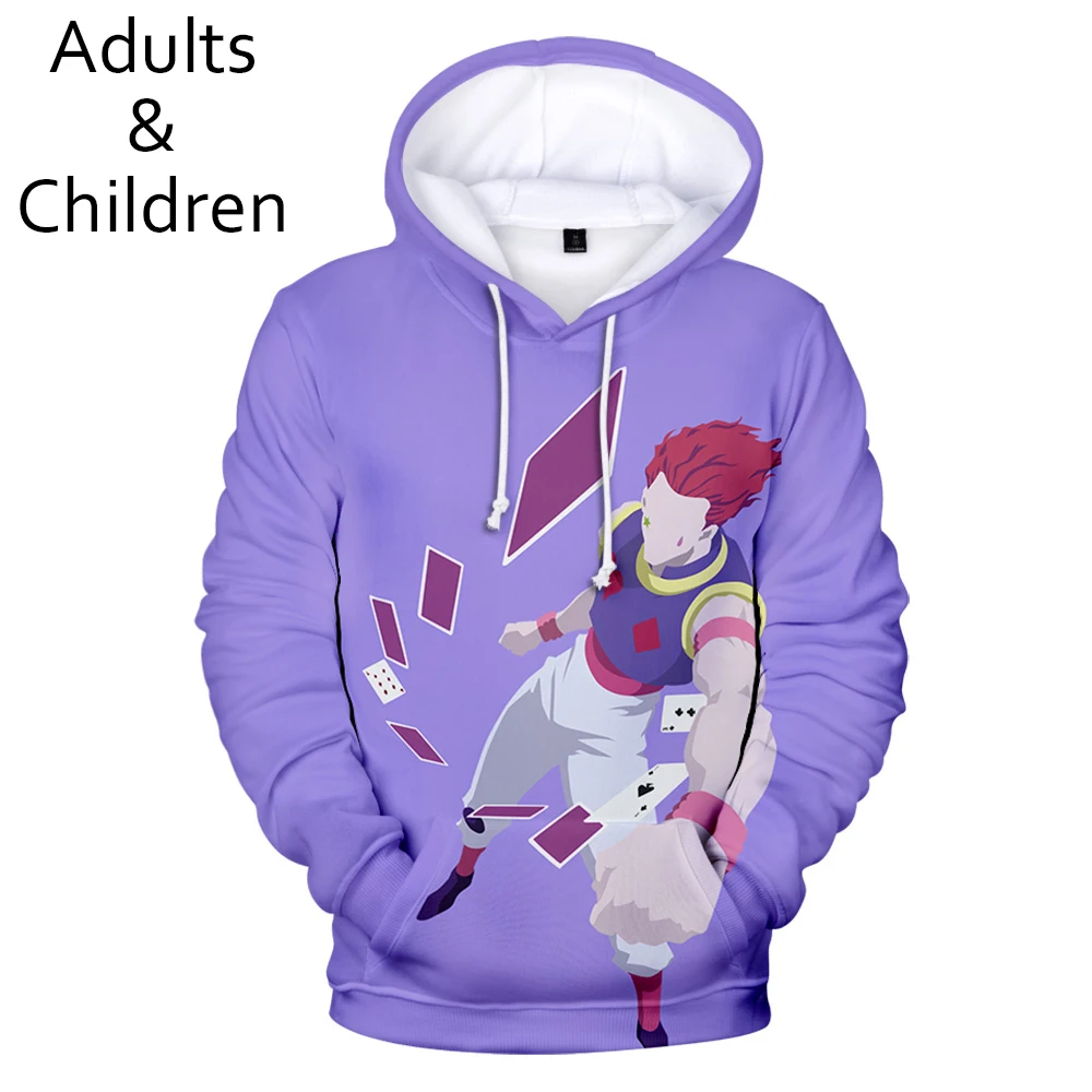 

Модные толстовки Hisoka с 3D принтом, популярные толстовки Hisoka для мужчин и женщин, детские пуловеры в стиле Харадзюку с объемным рисунком, с капюшоном