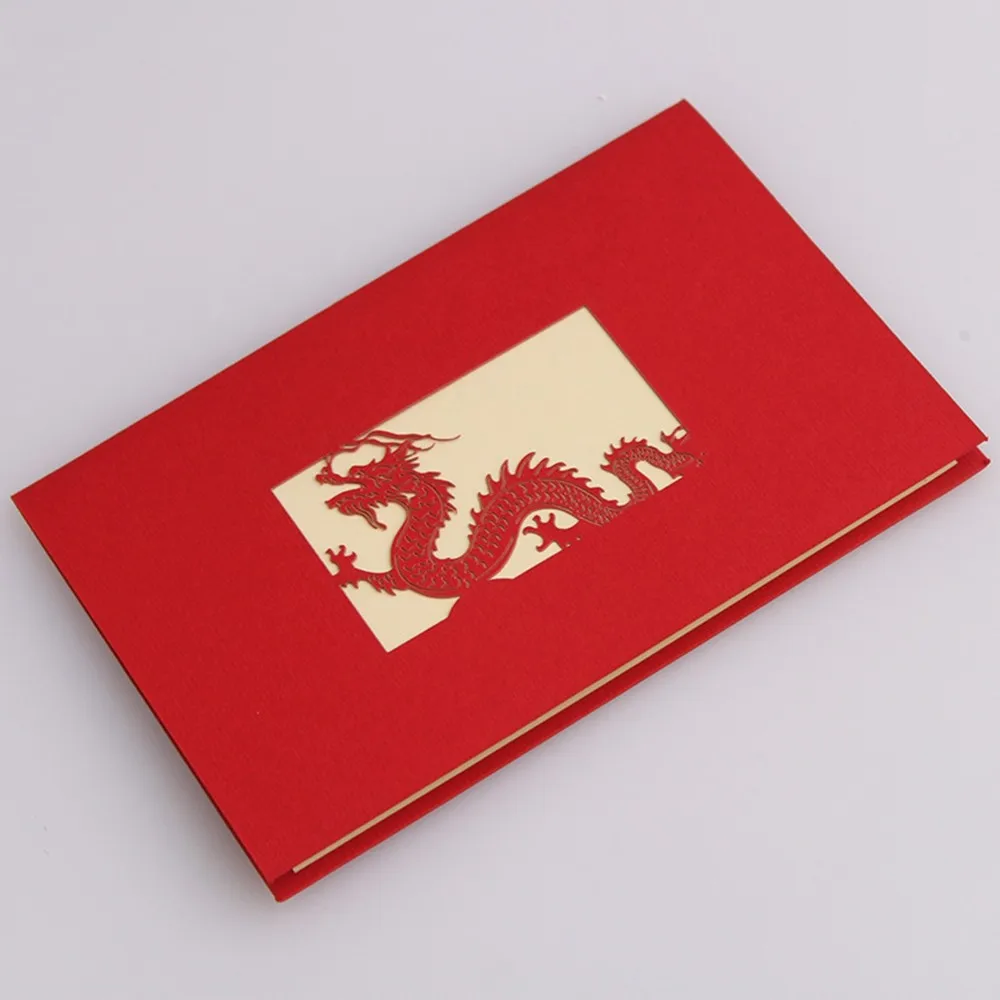  3D Pop Up Greeting Postcards Auspicious Dragon Greeting Card Paper Cards & Invitations Handmade Car - 4.00026E+12