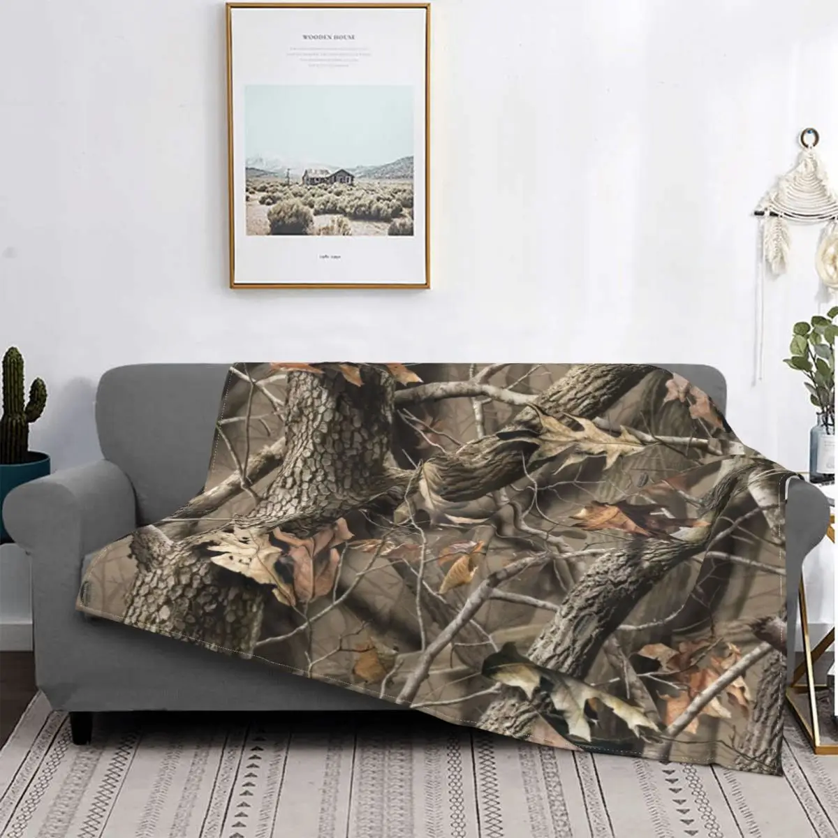 Real Tree Camouflage Camo Blanket Flannel All Season Military Popular Warm Throw Blankets for Bed Couch Bedding Throws | Дом и сад