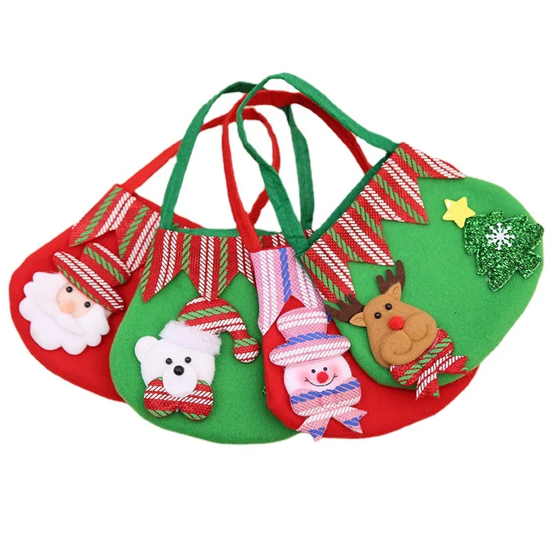 

10pcs Reindeer Snowman Santa Claus Christmas Drawstring Bags Fabric for Party Favor Gifts Candy Children Toys Decoration Easter