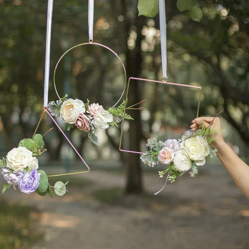 

Metal Hoop for DIY Floral Hoop Door Wreath Gold Metal Ring Wedding Hoop Wreath Rustic Wedding Decrations 250mm
