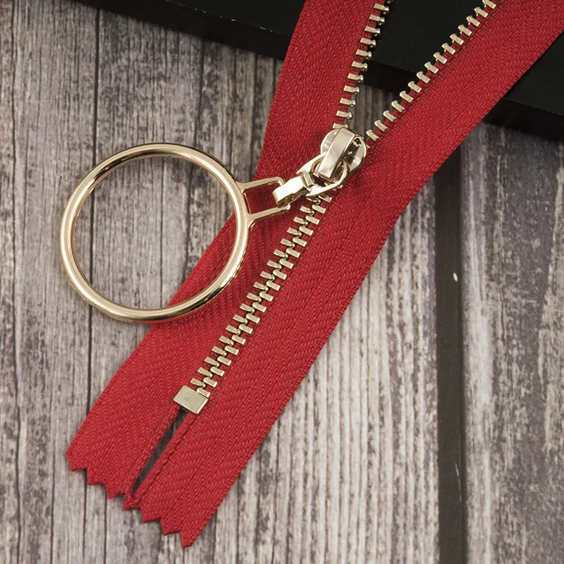 redgold 2 шт. Meetee автоматический замок 3# Металлические молнии 20 см закрытые молнии для шитья сумки, юбка DIY аксессуары для одежды ZA152 - Цвет: redgold