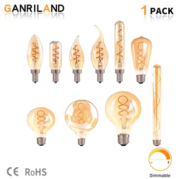 Ganriland Retro Golbe LED Filament Bulbs E14 G45 6.5W Ultra Bright 806  Lumen Dimmable Ampoule High Lumen For Pendant Light Decor - AliExpress