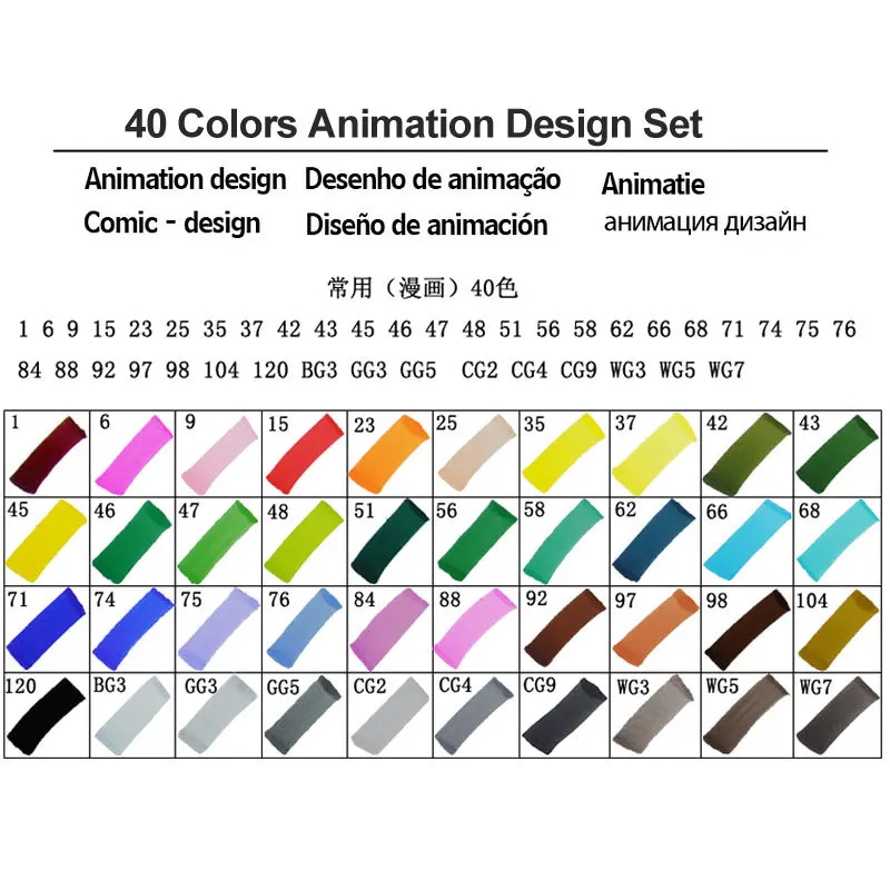40 Animation Set T5 Touchfive 30/40/60/80 Цвета двойной головкой маркер для рисования жирной алкогольных фломастер для скетчей товары для рукоделия для анимации Manga рисунок - Цвет: 40 Animation Set T5