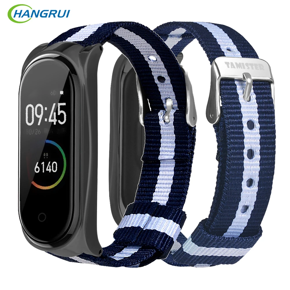 

Striped Canvas Nylon For Mi Band 4 Sport Strap For Xiaomi Mi Band 4 Colorful Bracelet Band For Xiaomi MiBand 4 Replacement Strap