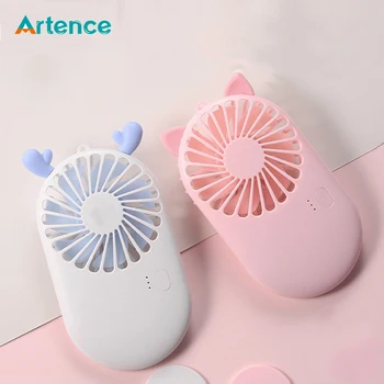 

2020 New Cartoon Mini Handheld Fan Charging Cute Pet Pocket Mute Office Desktop Usb Small Fan Ultra Thin Portable