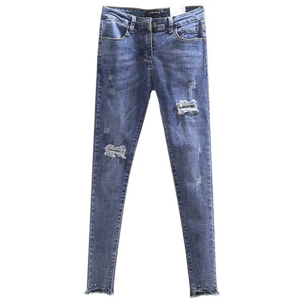 jean only 5XL комплект из 2 предметов, женские джинсовые костюмы, расшитые блестками Футболки с сердцем, женские спортивные костюмы, хлопковая футболка, рваные джинсовые брюки, костюмы большого размера - Цвет: jean only
