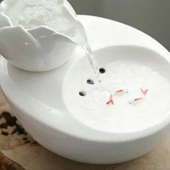 

Basin Cats Dogs Rabbit Water Vintage Drinking Fountain Round Automatic Circulating Home Electric Ceramic Dispenser Pet Supplies