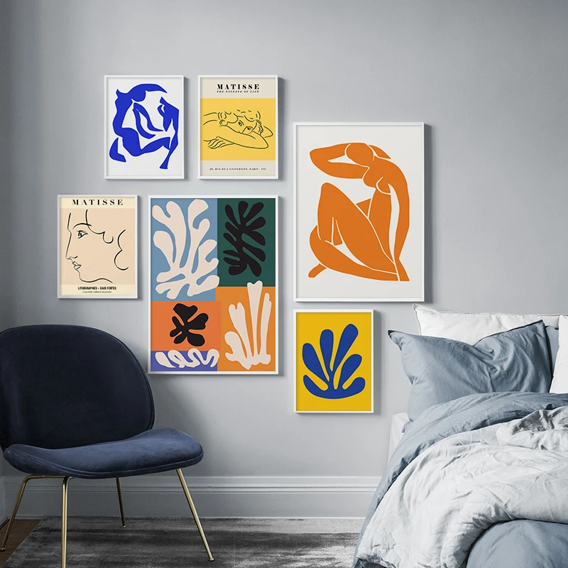 Abstract Art Poster Henri Matisse Leaf Illustration Canvas Painting Gallery Print Wall Picture Living Room Modern Home Decor nordic modern abstract curve pattern fashion style canvas painting art print poster picture wall living room home decor