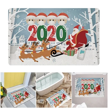 

Winter Decorative Doormats 2020 Santa Claus Welcome Floor Mats Home Indoor Outdoor Decoration UD88