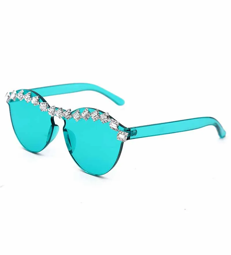 47145 бриллиантовые Onelens бескаркасные солнцезащитные очки для мужчин и женщин модные UV400 очки - Цвет линз: C11 light blue