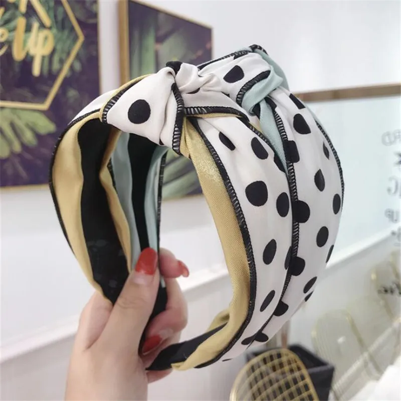 

Korea Boutique Hairband Fashion Polka Dot Wide Headband Women Lady Hair Head Hoop Bands Accessories For Girls Scrunchy Hairbands
