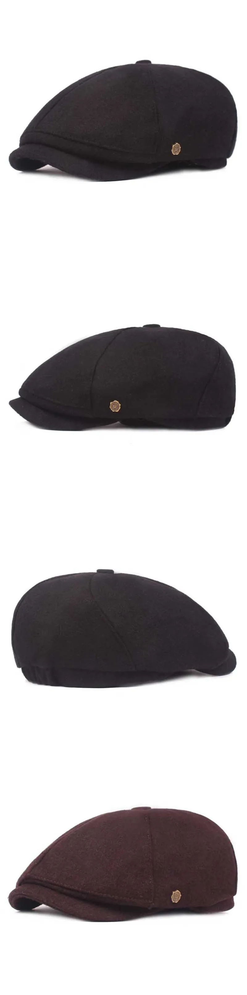 SILOQIN New Men's Cap Snapback Autumn Winter Middle Old Aged Retro Berets Artist Painter Fashion Brand Tongue Caps Gorra Hombre