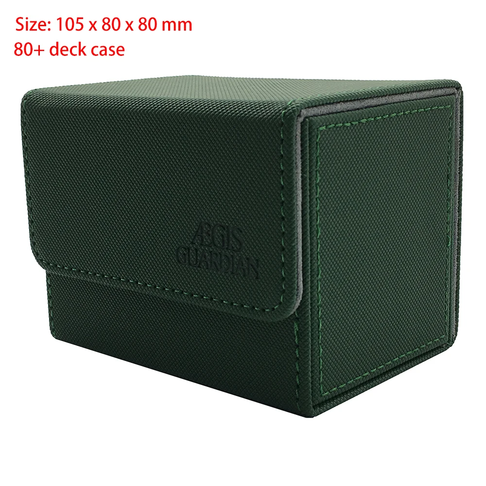 Aegis Guardian Side-Loading Card Box Deck Case Per Mtg Yugioh Card Binder Holder: Green 80 +