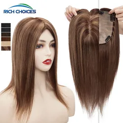Rich Choices Women Topper Centre Parting Hair With PU Silk Base Female Hair Prosthesis Wig Clip In Hair Extension Hairpieces