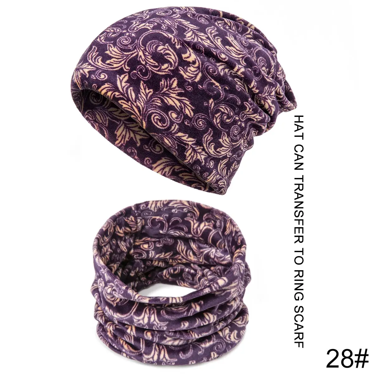 Модная зимняя шапка, шарф для мужчин, три использования, шапочки, зимнее теплое кольцо для шляпы, шарф для девушек, повязка для волос, шапка унисекс, 1 шт - Цвет: 28