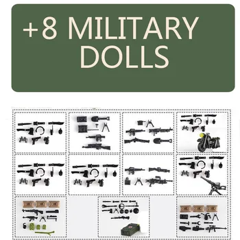

8pcs Vietnam War WW2 US Army SWAT Soldier Military Educational Building Blocks Figures Bricks Toys for Children Gifts