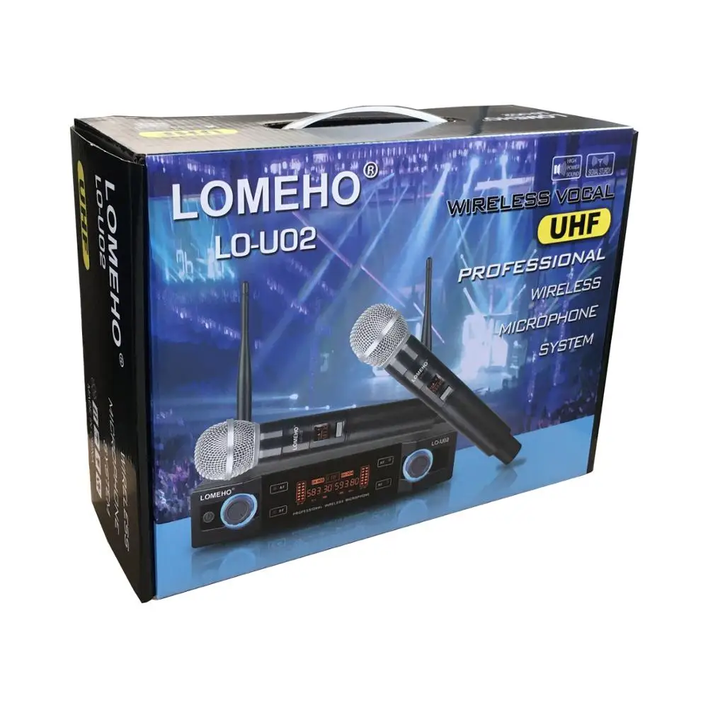 Lomeho LO U02 2 ручные UHF частоты динамическая капсула канала беспроводной микрофон для